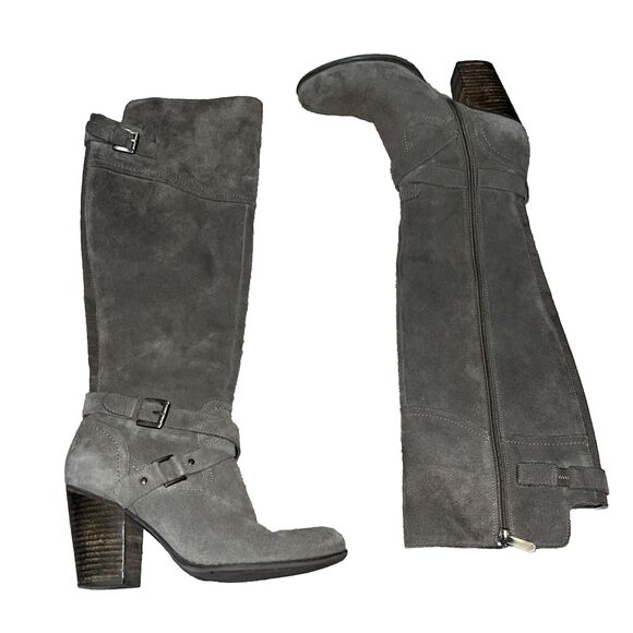 G BY GUESS WOMEN'S BROWN SUEDE Heeled Knee High BOOTS SZ 8.5 - Picture 1 of 6